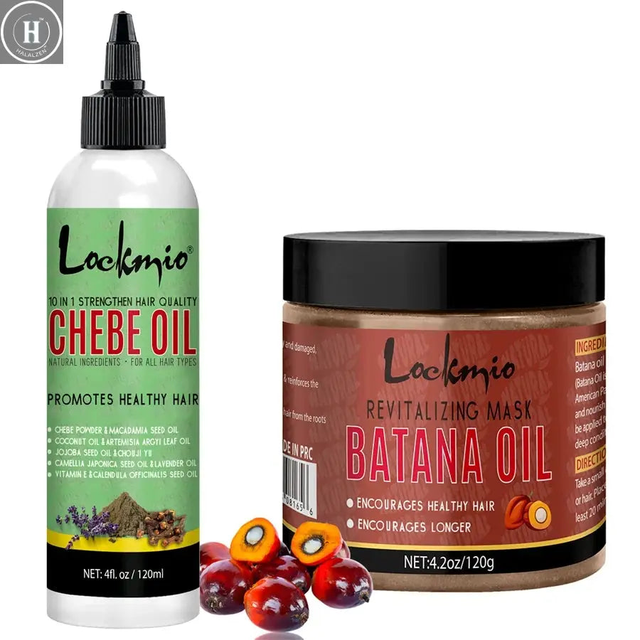 LOCKMIO 120ml Chebe Oil 120g Batana Oil Hair Care Cream for Men & Women Promotes Healthy Conditioner Moisturizes Nourishes Hair HALALZEN