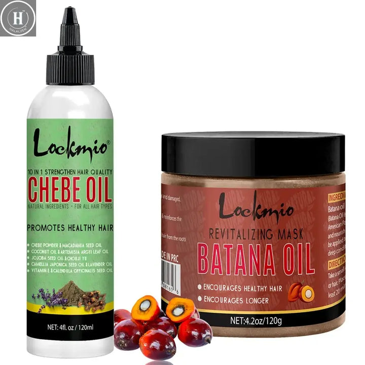 LOCKMIO 120ml Chebe Oil 120g Batana Oil Hair Care Cream for Men & Women Promotes Healthy Conditioner Moisturizes Nourishes Hair HALALZEN
