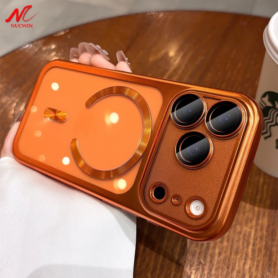 for iPhone17 Luxury Transparent Plating Magsafe Case for iPhone 17 Pro Max 17Pro Air Original Soft TPU Camera Protector Cover