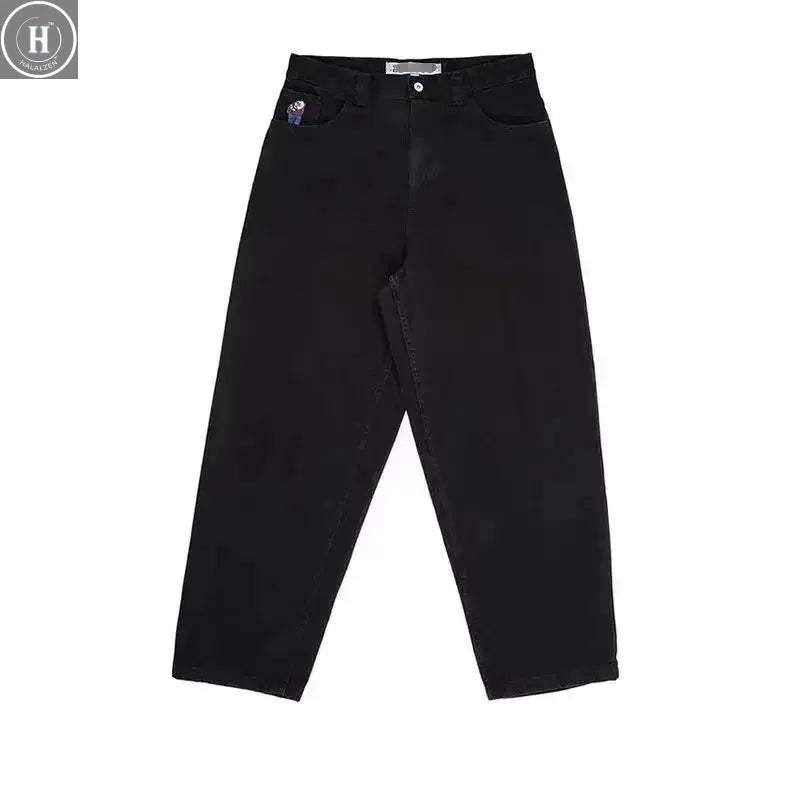 90s Big Boy Jeans for Men Streetwear Baggy Jeans Embroidery Denim Leisure Simple Dime Pants Women Jeans Mujer Hot traf jean HALALZEN