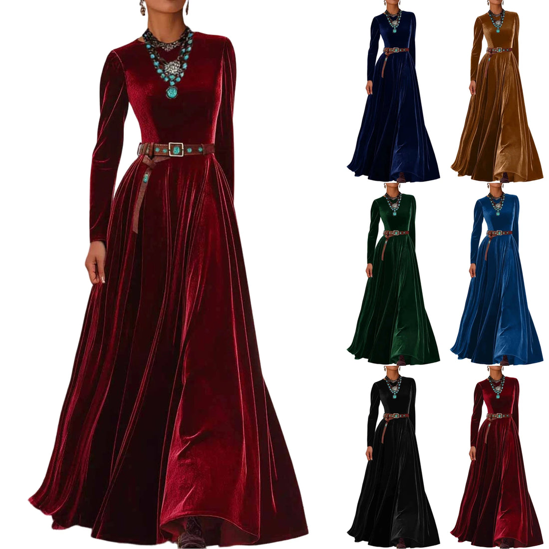 Women'S Casual Fashion R-Neck Long Sleeved Retro Christmas Print Retro Dress Elegant Dresses For Women Vestidos Femininos Hot