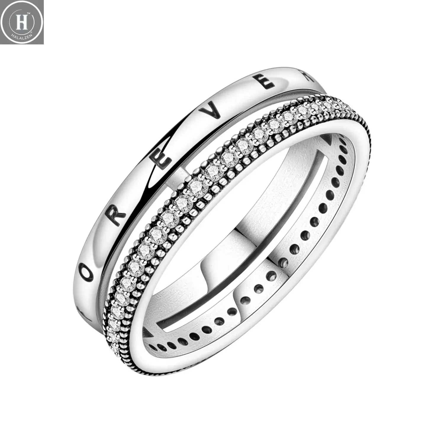 CYCUFF 925 Sterling Silver Designed Simple Fashion 3-Ring Rings Closed Ring for Women Birthday Party Jewelry Gift Ring Comfort HALALZEN