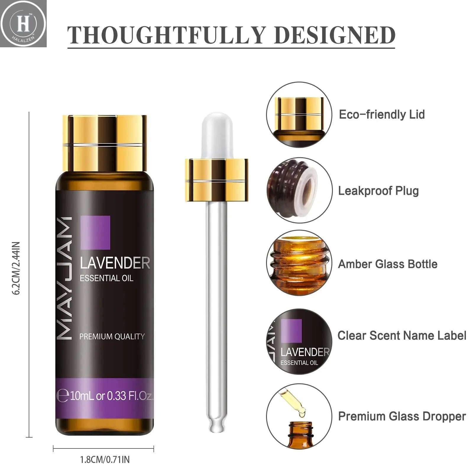 10ml Pure Plant Essential Oil For Humidifier Diffusers Mint Lavender Tea Tree Rose Vanilla Sandalwood Jasmine Pure Nature Oil HALALZEN