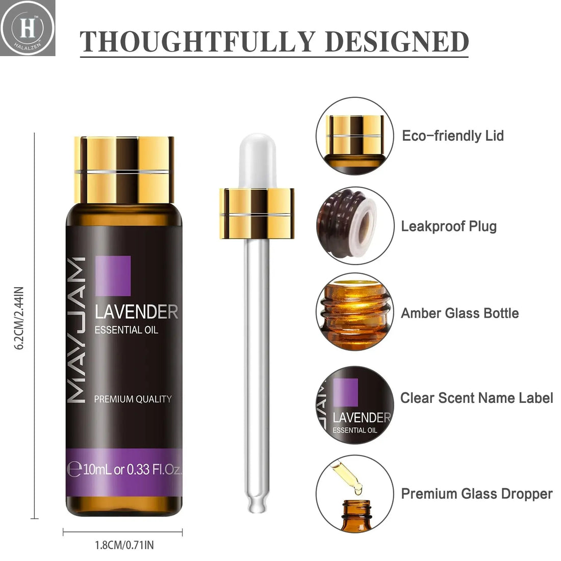 10ml Pure Plant Essential Oil For Humidifier Diffusers Mint Lavender Tea Tree Rose Vanilla Sandalwood Jasmine Pure Nature Oil HALALZEN