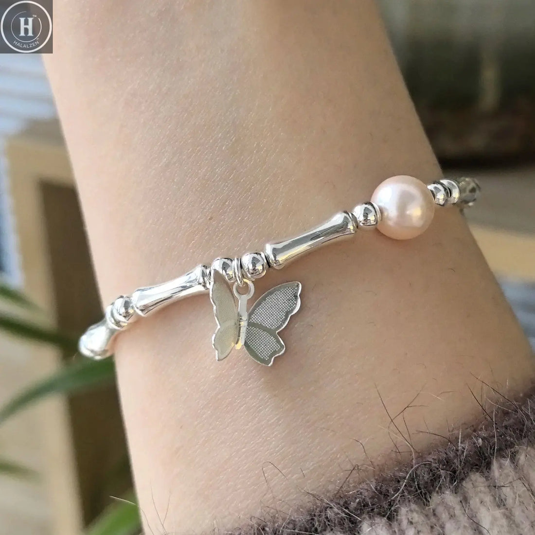 VENTFILLE 925 Sterling Silver Butterfly Bracelet for Girl Bead String Design Insect Fashion Versatile Jewelry Gift Dropshipping HALALZEN