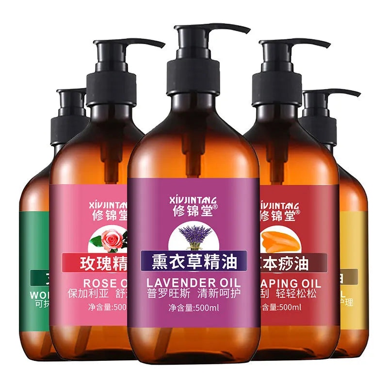 Body Massage Oil 500ml Pure Essential Oils Relieve Stress for Organic Body Massage Relax Beauty Health HALALZEN