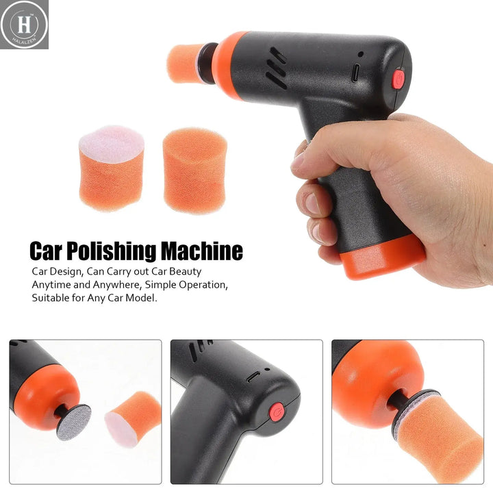 Mini Cordless Car Polisher Portable Electric Polishing Machine Rechargeable Buffer Polisher Kit for Car Detailing Scratch Repair HALALZEN
