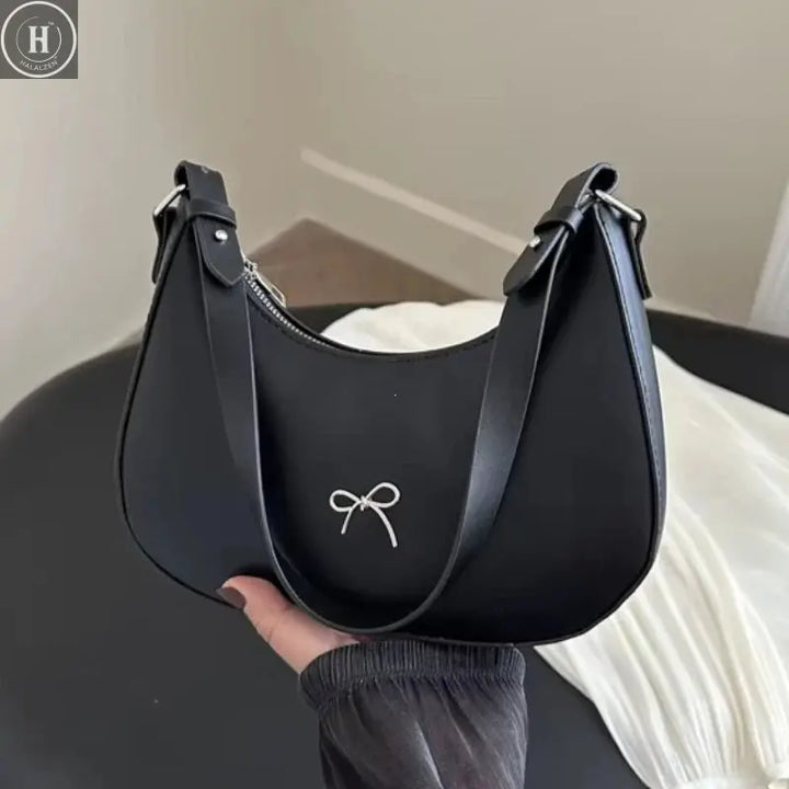 Bowknot Armpit Bag Korean Underarm Bag Luxury PU Leather Y2K Handbag Girls Shoulder Bag Clutch Purse Bolsa Feminina 2026 HALALZEN