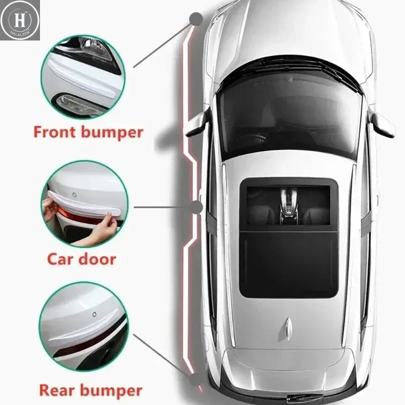 2Pcs Universal Anti-Collision Protector Stickers Car Front Rear Corner Bumper Guard Anti-Scratch Strips Sticker Car Accessories HALALZEN