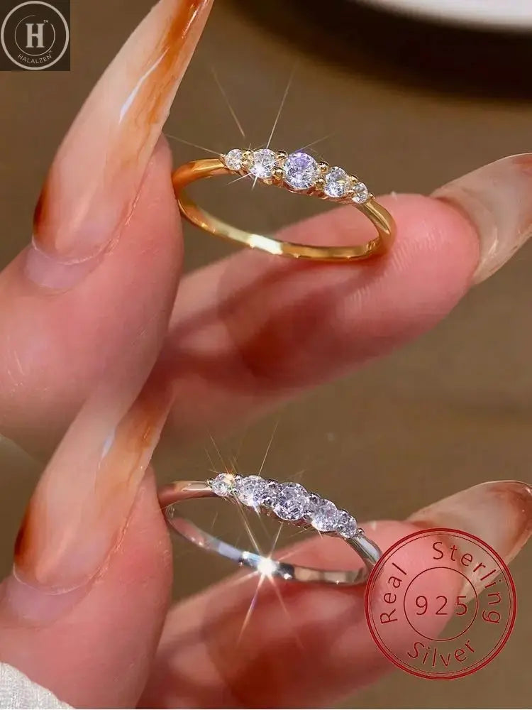 925 Sterling Silver Fashion Classic Gorgeous Shiny Zircon Ring For Women Engagement Wedding Luxury High Quality Fine Jewelry HALALZEN