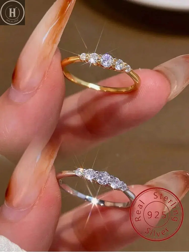 925 Sterling Silver Fashion Classic Gorgeous Shiny Zircon Ring For Women Engagement Wedding Luxury High Quality Fine Jewelry HALALZEN