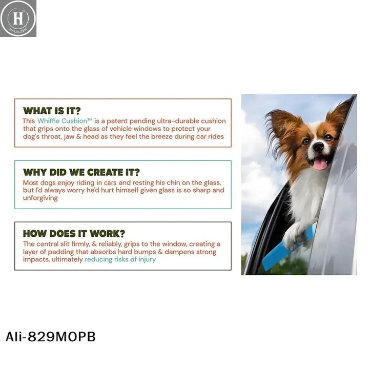 【P】Foam Dog Car Window Cushion, Soft Chin Rest For Comfortable Car Rides, 25cm/9.84in Long,Blue, HALALZEN