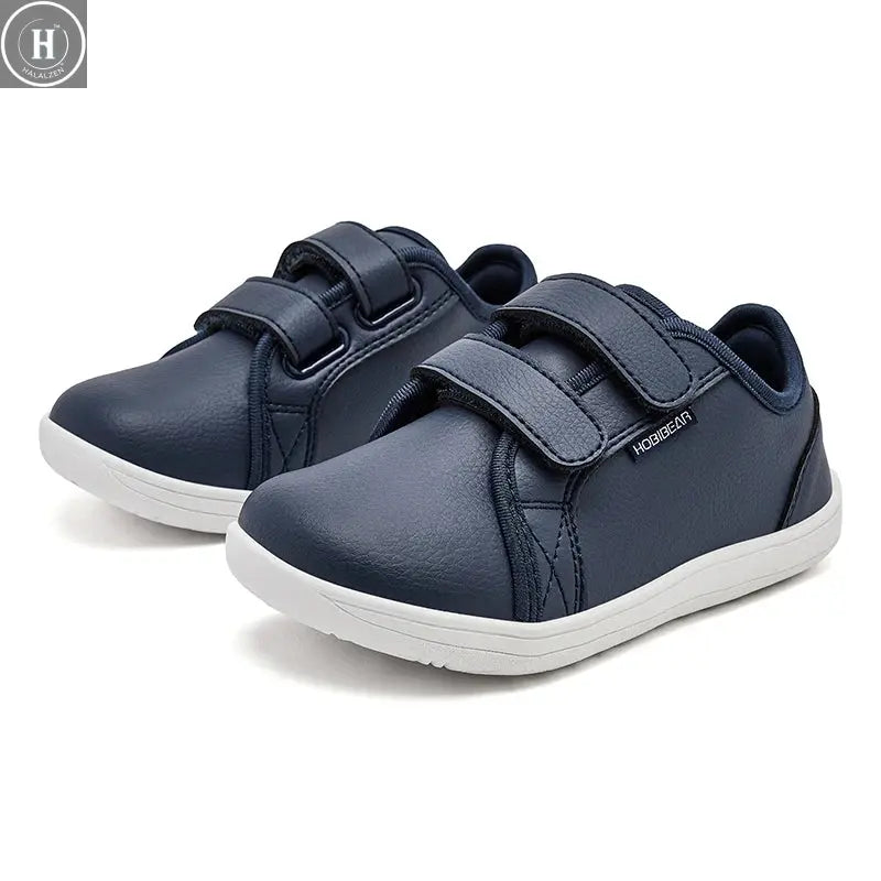 HOBIBEAR Kids Barefoot Shoes Little/Big/Kid Wide Toe Minimalist Sneakers Lightweight Hook Loop Artificial Leather Shoes HALALZEN