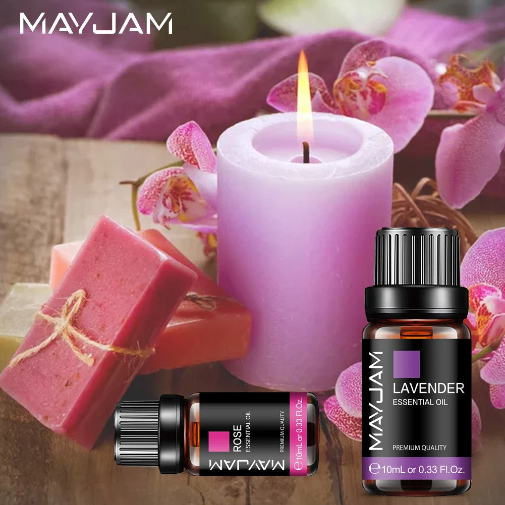 MAYJAM 10ml Essential Oils For Humidifier Diffuser Scented Candle Handmade Soap Air Freshener Lavender Peppermint Lemon HALALZEN