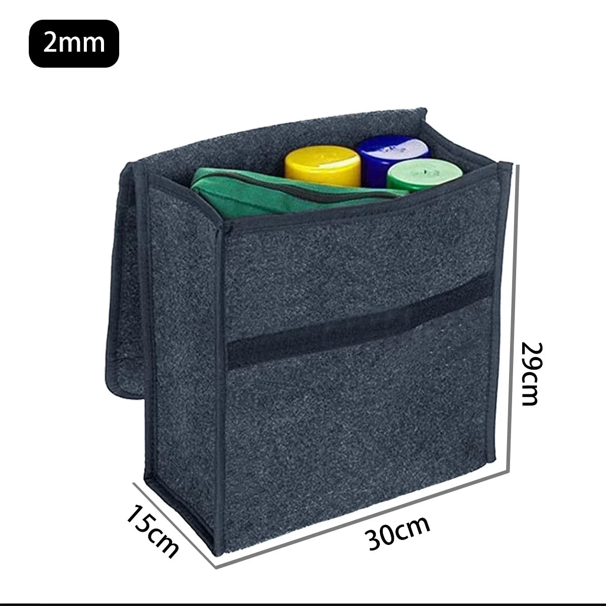 1PC Dark gray car felt storage box car storage bag enlarged and thickened soft felt storage box household storage box