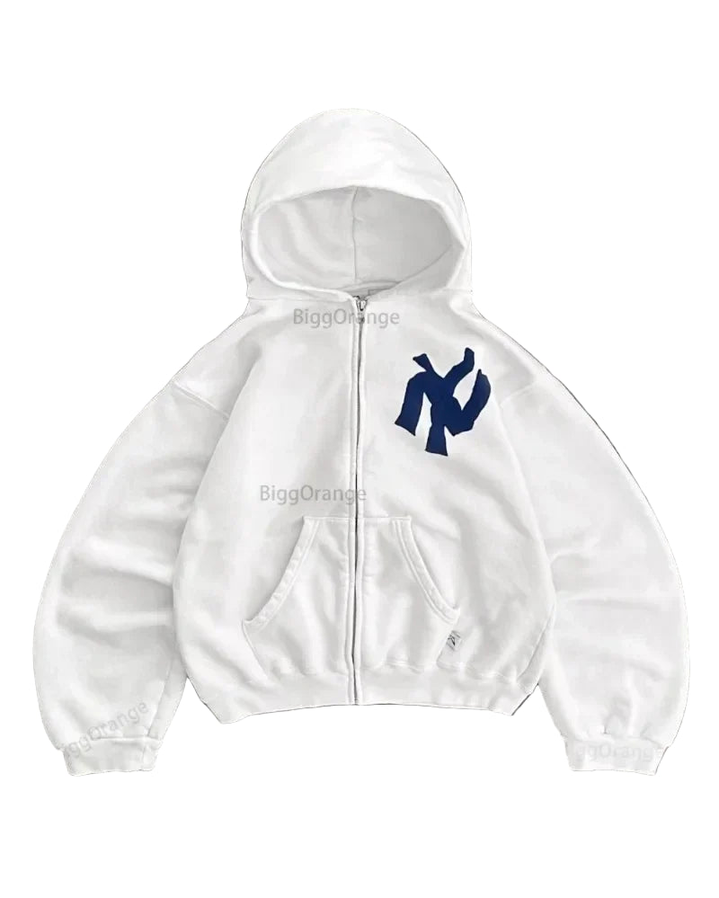 Y2K street clothing letter pattern hoodies