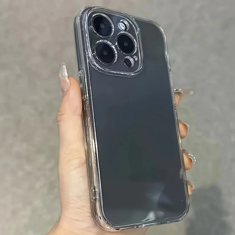 The 3-piece set of simple and transparent phone cases is suitable for iPhone 16, 15, 14, 13, 12, 11promax, 14 Plus and 15 Plus.