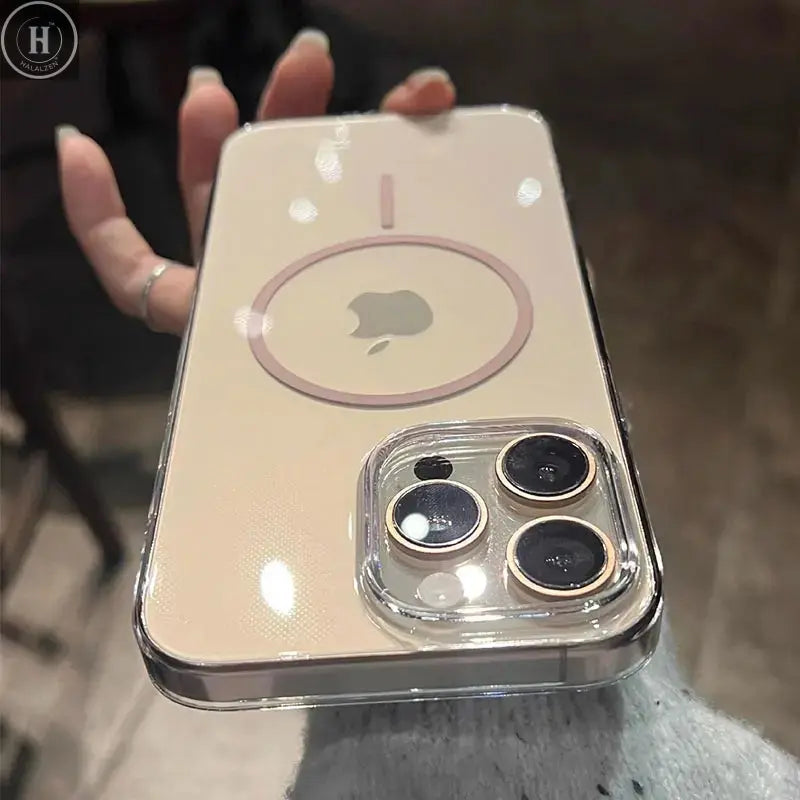Luxury Magnetic Wireless Charge For Magsafe Case for iPhone 16 15 14 13 12 11 Pro XR XS Max 7 8 Plus Transparent Case Back Cover Halalzen UK