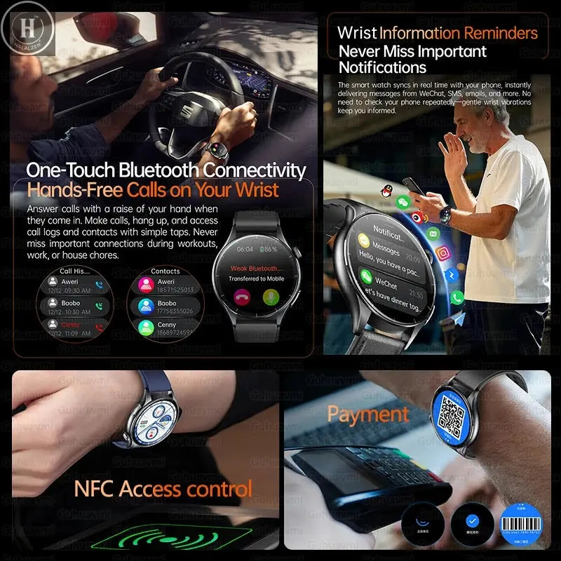 For XIAOMI 2025 New ECG+PPG Smartwatch Precise Uric Acid Blood Lipids Pressure Body Analysis Smart Watch Men BT Call NFC Watches HALALZEN