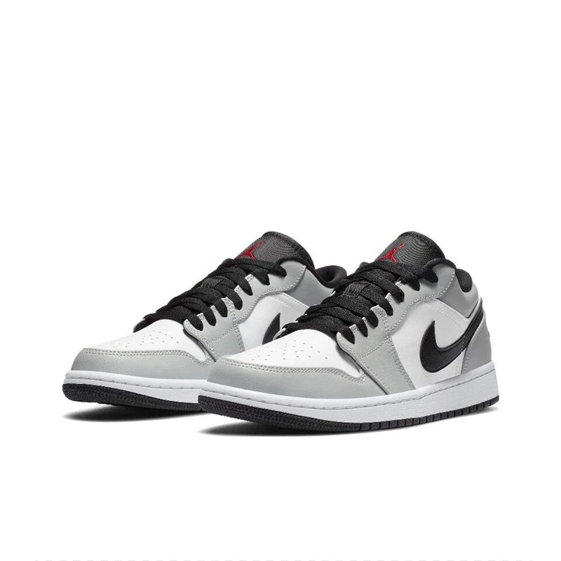 Original Air Jordan 1 "Light Smoke Grey"For Men's Trend Retro Non-Slip Low Top Retro Basketball Shoes Sneakers