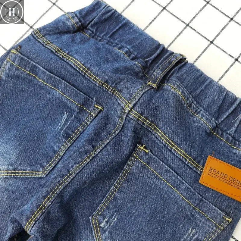 DIIMUU 4-11 Years Kids Jeans Trousers Clothing Boy Jeans Children Denim Pants Spring Autumn Baby Long Pants Toddler Bottoms HALALZEN