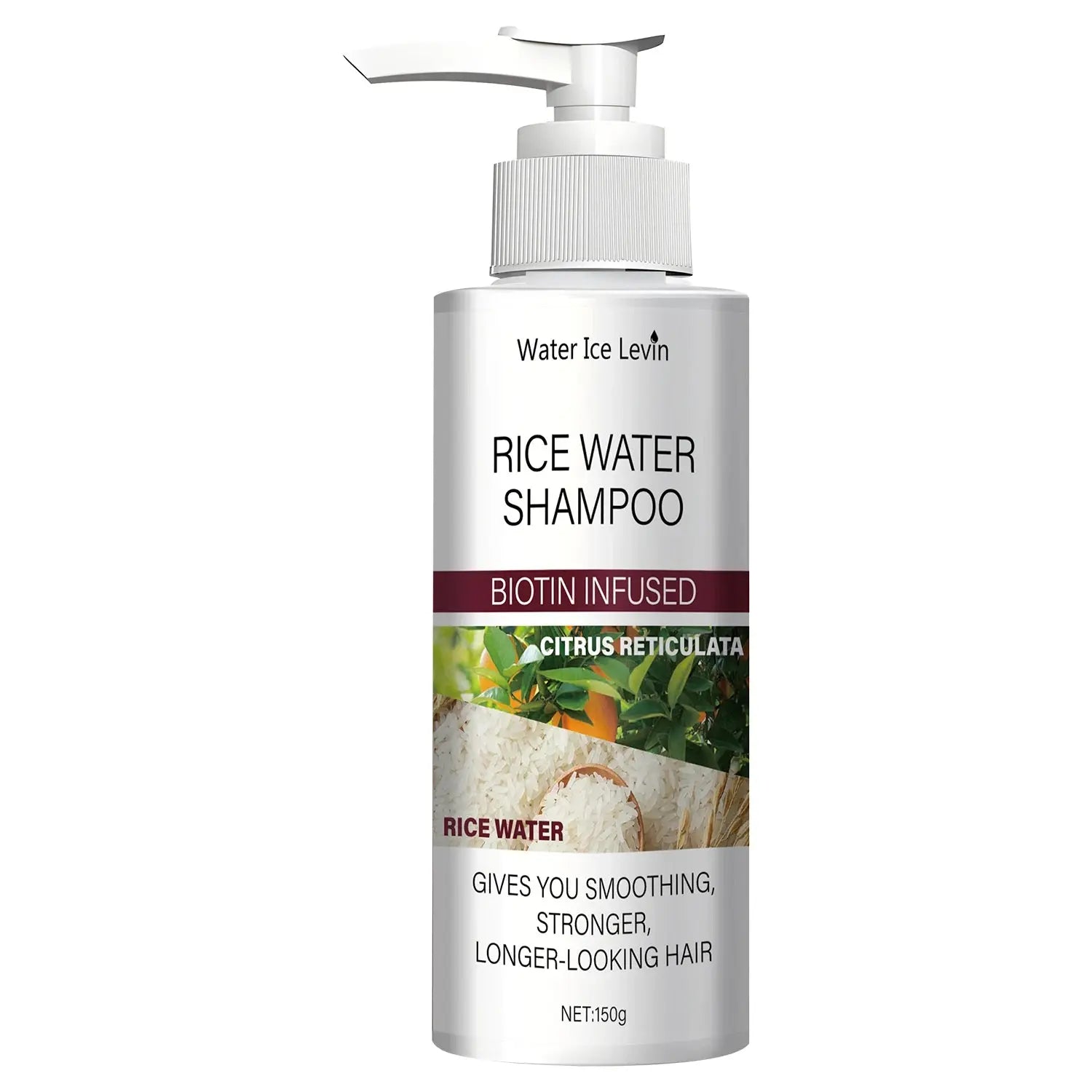 Rice Water Shampoo with Biotin & Keratin - Smoothing & Strengthening, Citrus Freshness, Winter Hair Therapy, Long-Looking Hair HALALZEN