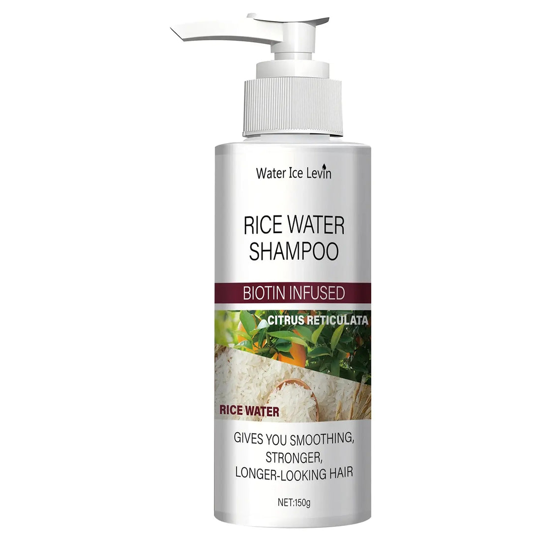Rice Water Shampoo with Biotin & Keratin - Smoothing & Strengthening, Citrus Freshness, Winter Hair Therapy, Long-Looking Hair HALALZEN