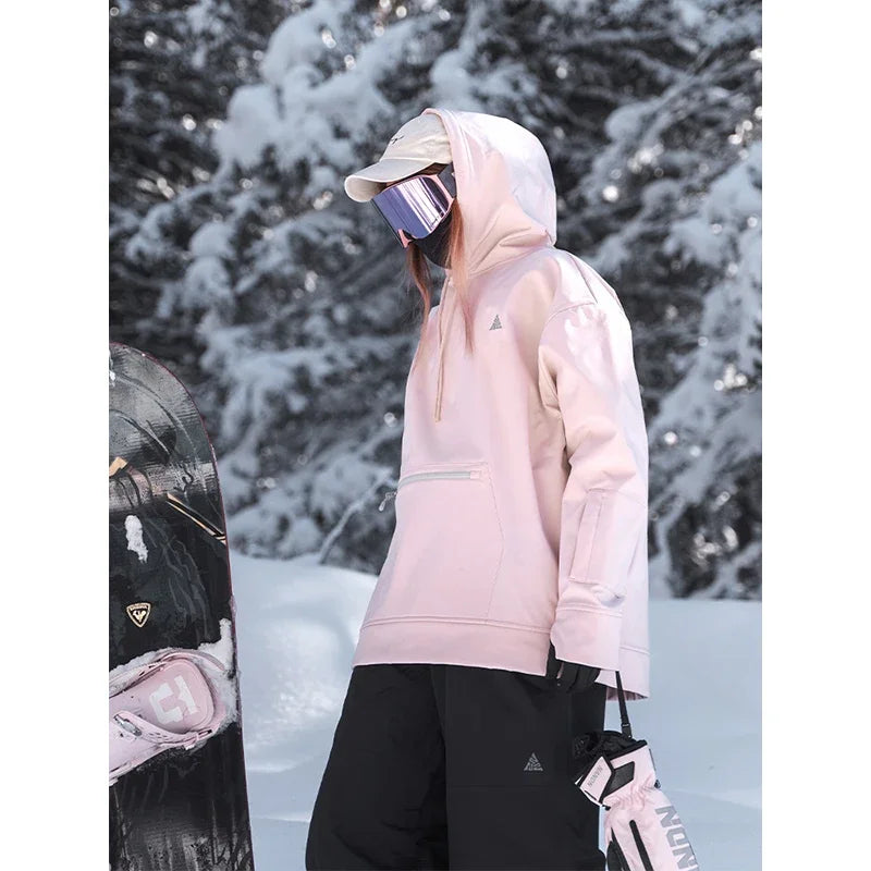 NANDN Ski Suit Hoodie Snowboard Jacket Warm Windproof Winter Overalls Hoodie Waterproof Outdoor Sports Clothing Snowboard