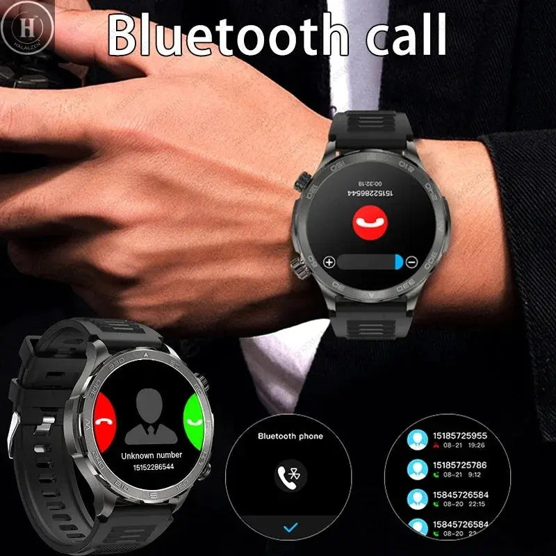 New GPS Track Smart Watch Men AMOLED HD Screen Outdoor Sports Fitness Heart Rate NFC IP68 Waterproof Bluetooth Call Smart Watch HALALZEN