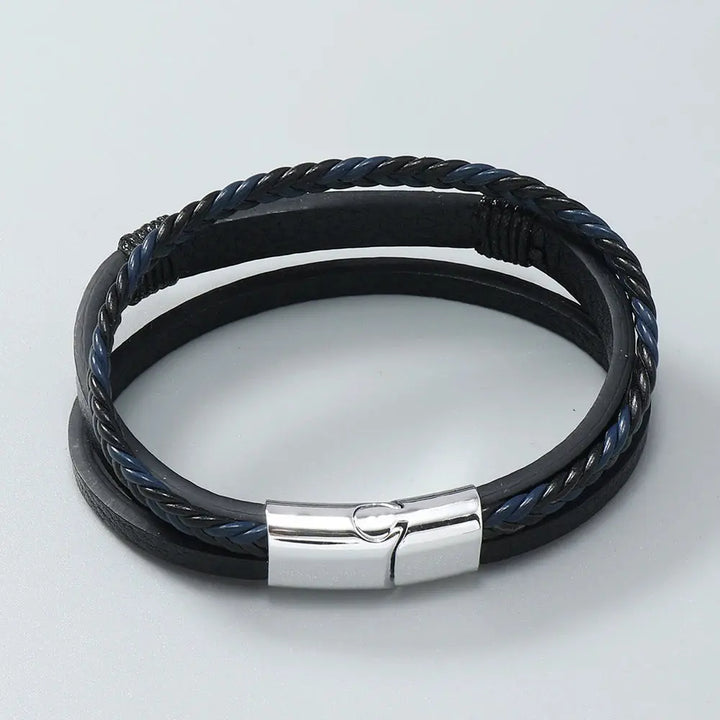Hip-hop rock jewelry bracelets bangles fashion guitar PU leather bracelet for men HALALZEN