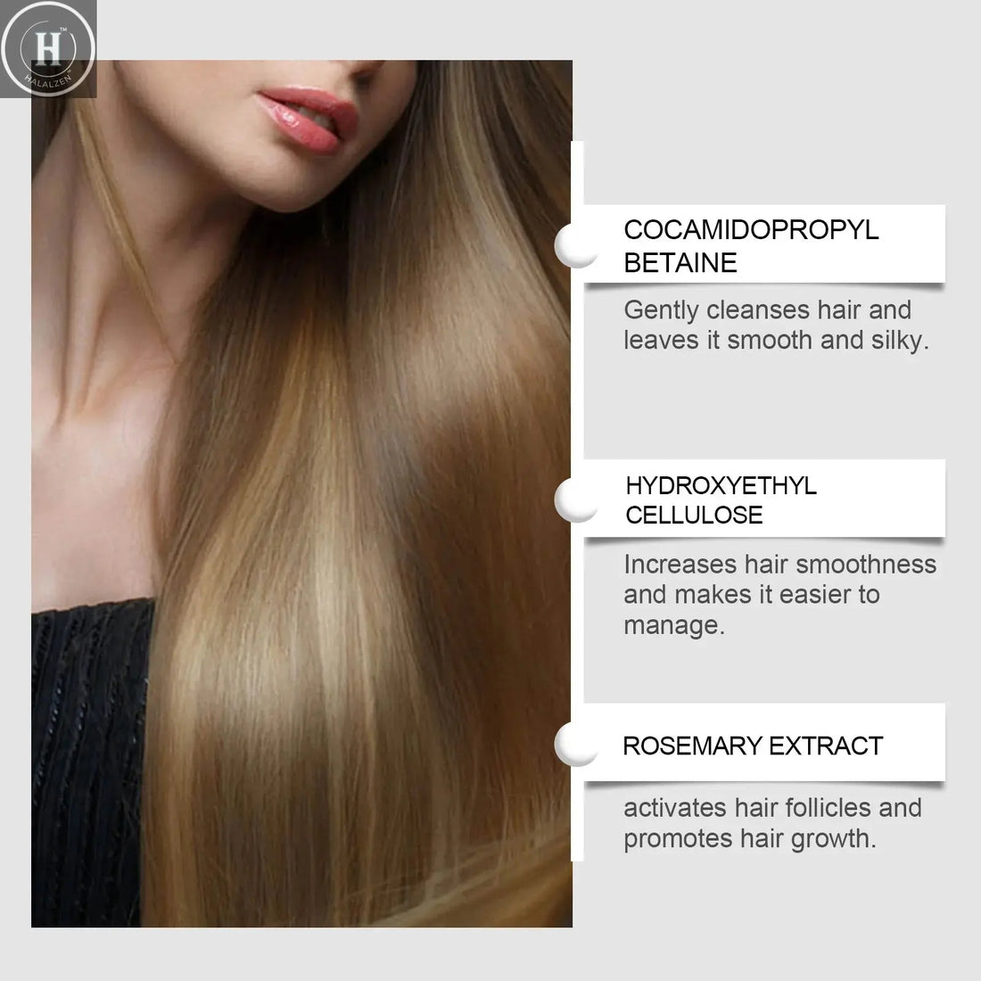 Rosemary Hair Shampoo Deep Cleaning Dandruff Lotion Nourish Roots Hair Thickening Volumizing Hair Care Cleaning Shampoo HALALZEN