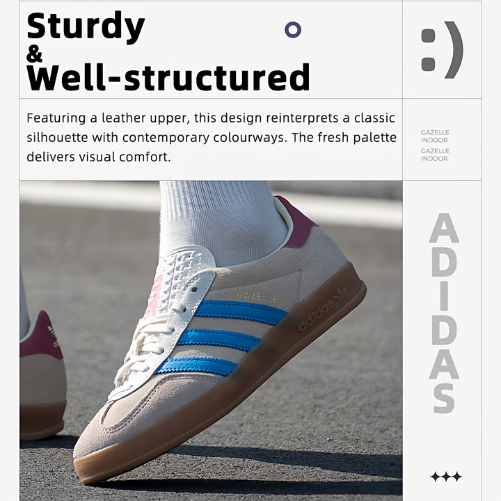 Adidas Gazelle Indoor Casual Shoes Lightweight Cushioning Men's and Women's Shoes Outdoor Jogging Shoes Sports Shoes Jq0010