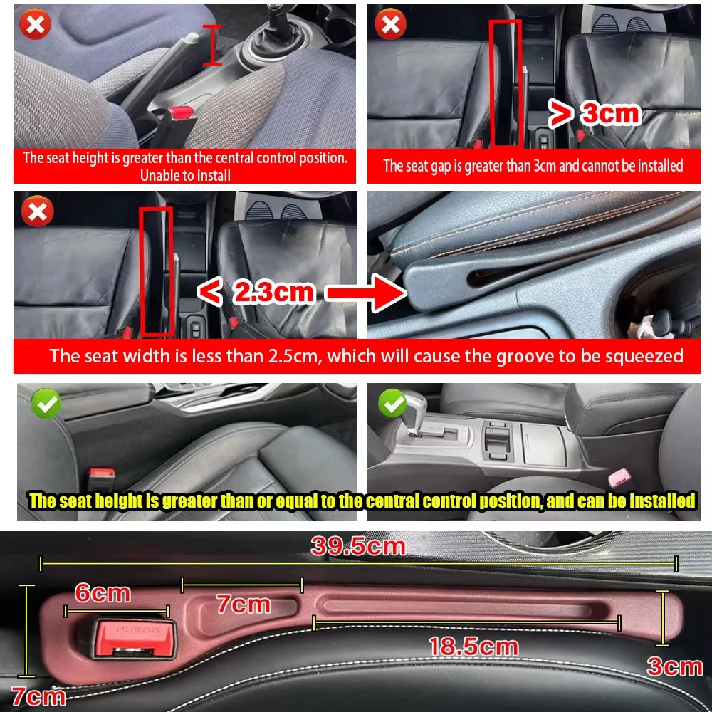 2PCS Automobile trim strips Car seat gap filling strips Fill the gaps in the seats to prevent items from falling Accessories
