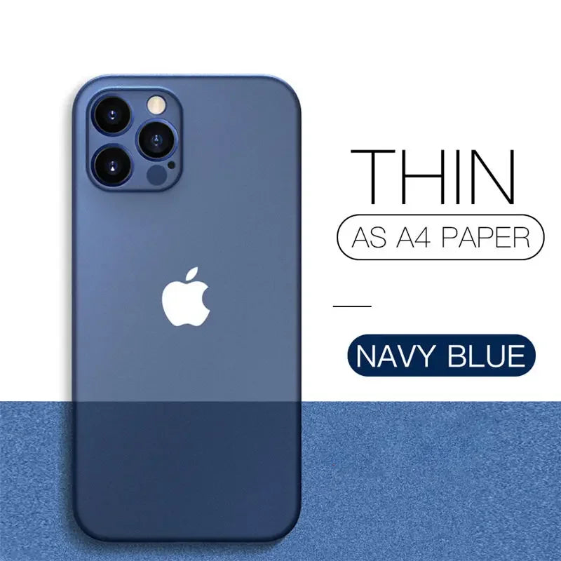 Ultra Thin PC Matte Case For iPhone 11 12 13 14 15 16 Pro Max 15 Plus Frosted Phone Cover shell