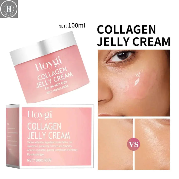 Collagen Jelly Cream Niacinamide Tightening Soothing Moisturizing Anti-Aging Firmness Hydration Skincare 100ml Face Gel HALALZEN