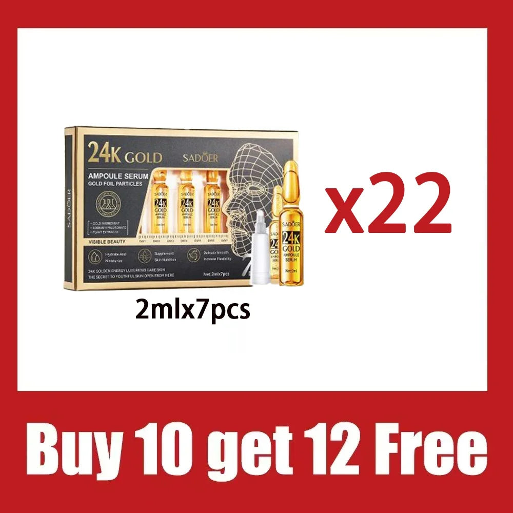 Korean 24K Gold Hyaluronic Acid Serum Protein Thread Lifting Filler Absorbable Collagen Protein Thread Vitamin C Facial Essence HALALZEN