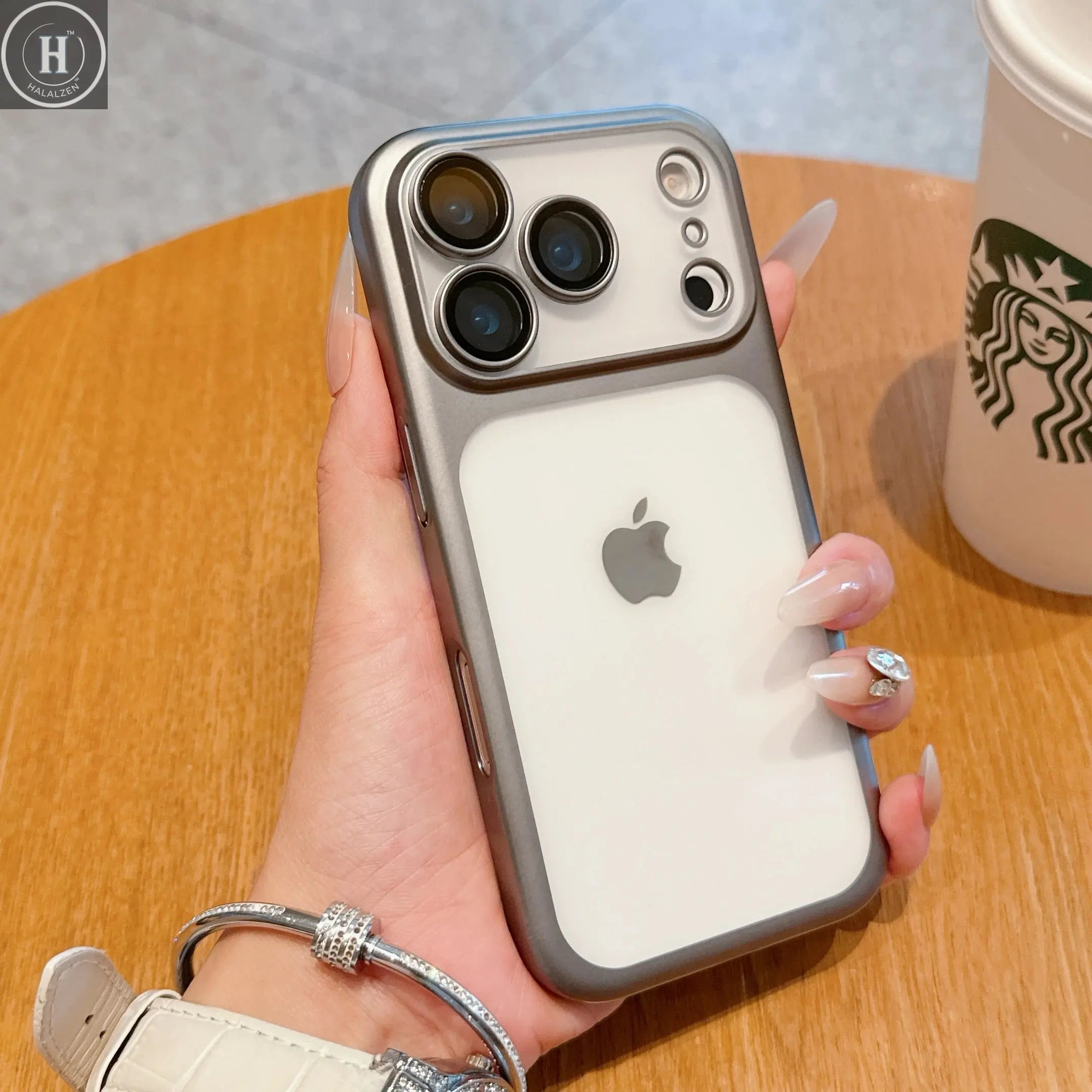 Matte Transparent Phone Case For iPhone 17 Pro Max 17 Pro Plating Frame Lens Film Protection Anti-fall PC Hard Clear Phone Cover Halalzen UK