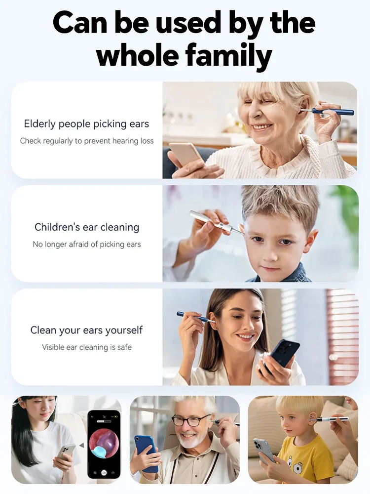 2025 New upgrade Visual Ear Wax Cleaner Camera Safe Earwax Removal Endoscope with 5M Camera Ear Cleaning Tools Ear Care