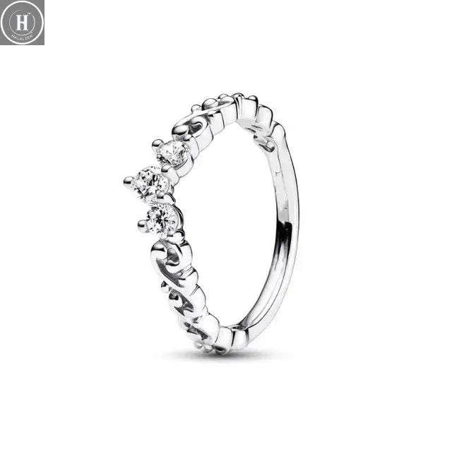 Hot Sale Original 925 Sterling Silver Women Finger Rings for Women Silver Love Heart Rhomboid Moon Star Luxury Jewelry Trinkets HALALZEN