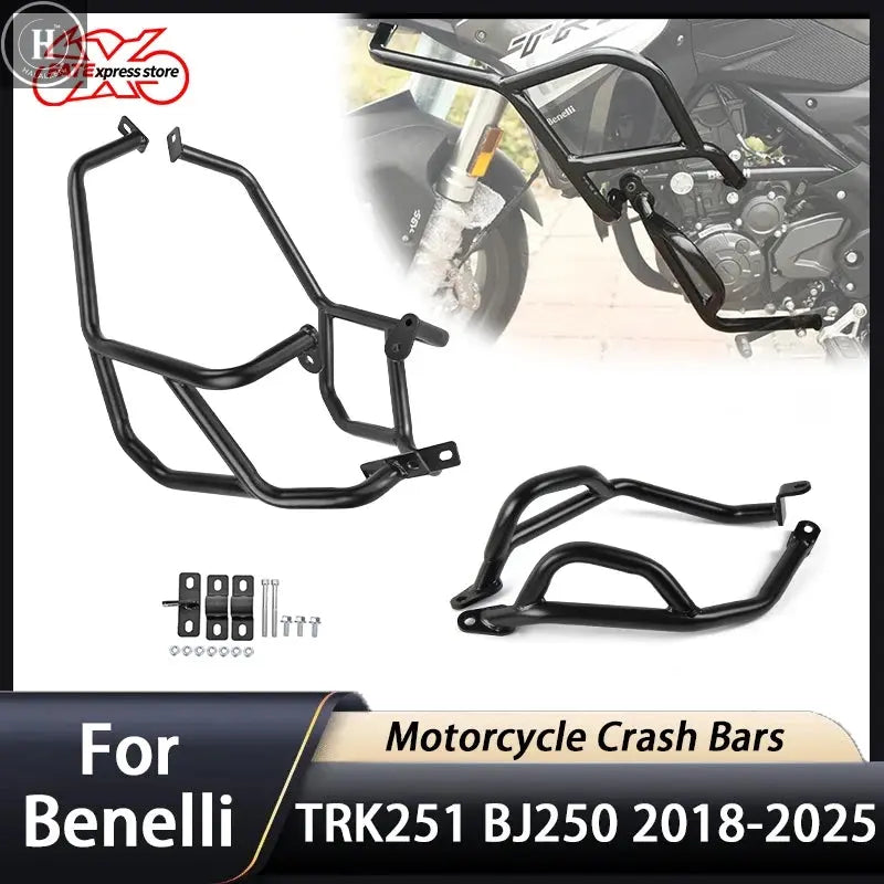 For Benelli TRK 251 BJ 250 2018-2025 Engine Crash Bar Guard Highway Bumper Stung Cage Motorcycle Accessories HALALZEN