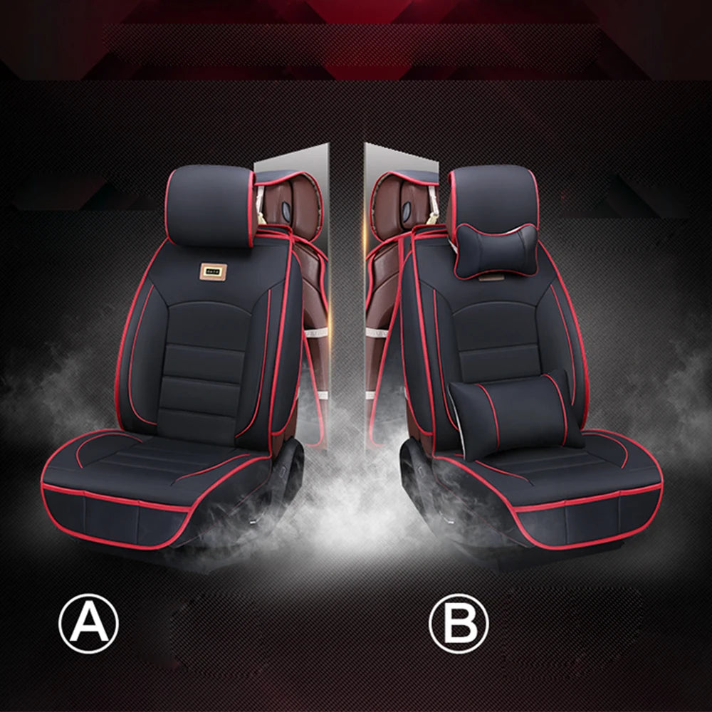 SUV Front And Rear Car Seat PU Leather 5-Seats Cover Cushion Full Set Universal