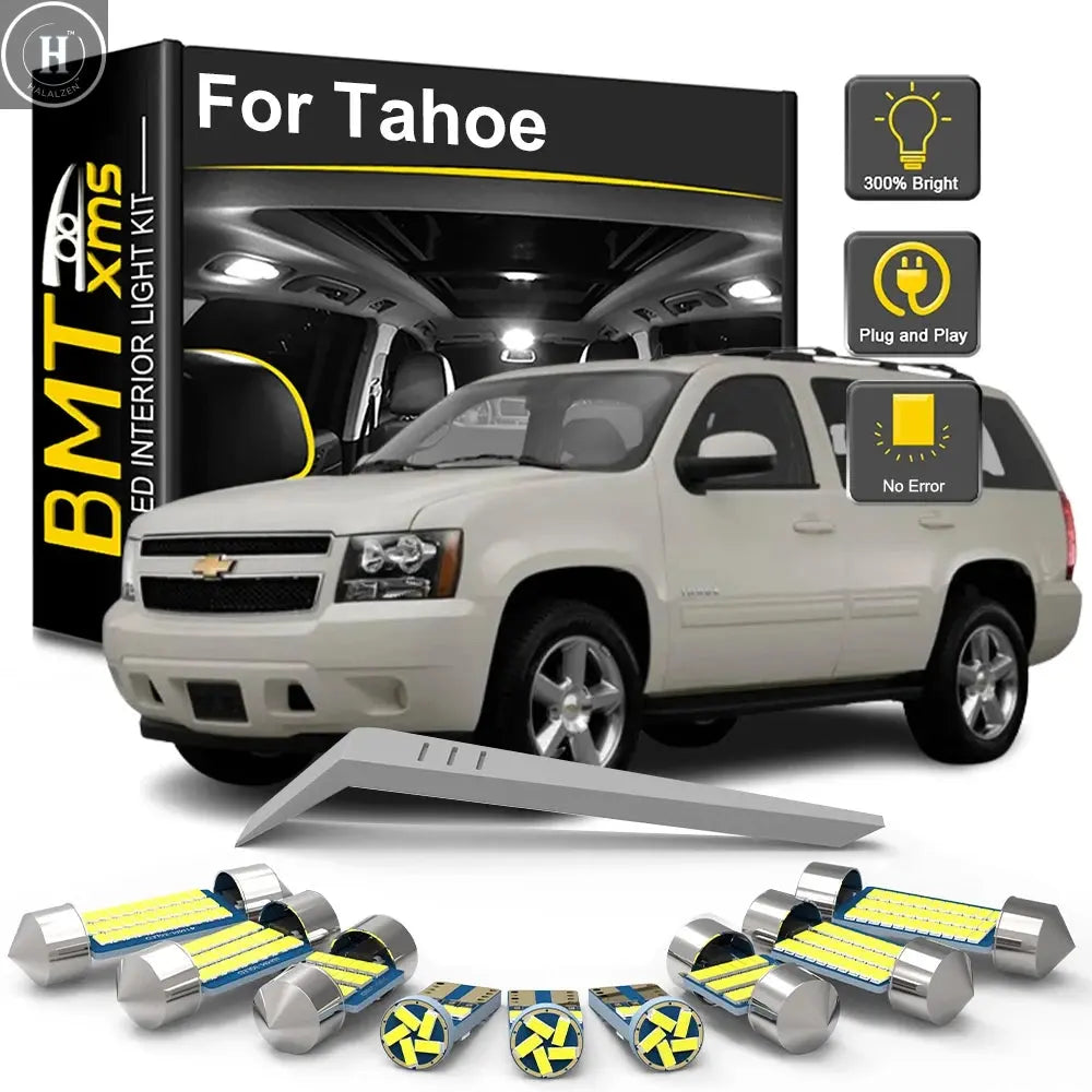 BMTxms For Chevrolet Chevy Tahoe 1992-2010 2011 2012 2013 2014 Car LED Interior Light Bulb Kit Reading Dome Trunk Vehicle Lamp HALALZEN