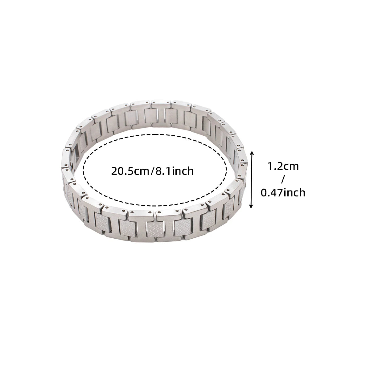 12MM Width Watch Strap Stainless Steel Bracelet Women/Men Fashion Minimalist Punk Style Bangle Party Holiday Jewelry Gifts