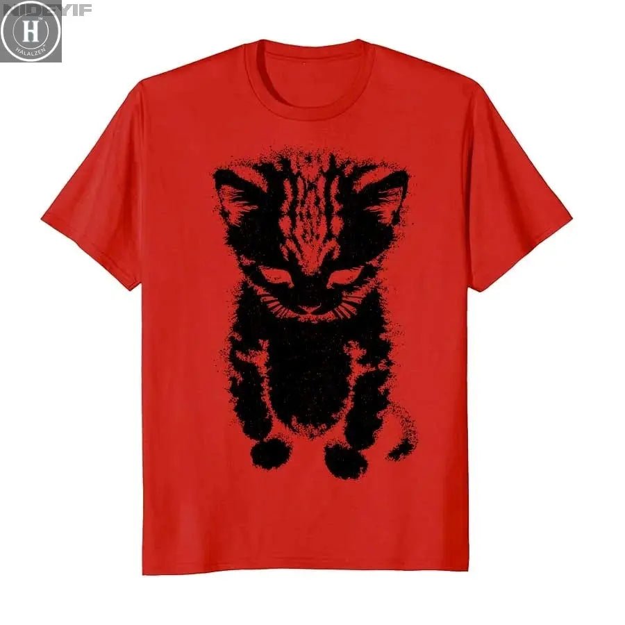 El Gato Sad Kitten Funny Meme Sad Crying Munchkin Cat Trendy T-shirt For Men Women 100% Cotton T Shirts Short Sleeve Tops P710 HALALZEN