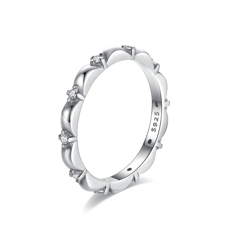 Original 925 Sterling Silver Ring Love Heart Wishbone Moon Sun Rings Crystal Rose Gold For Women Wedding Gift Luxury Jewelry