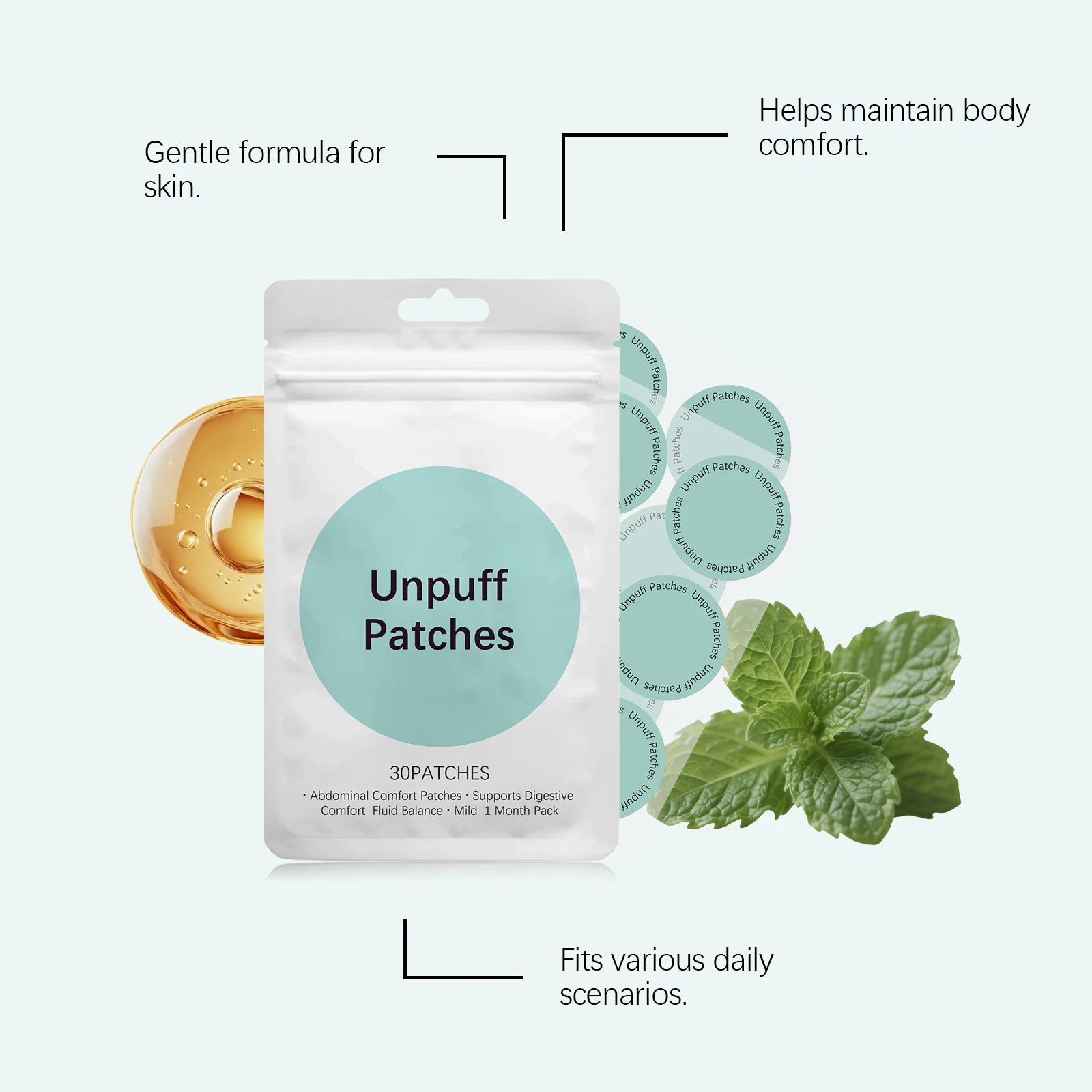 Comfort-Enhancing Body Care Patch - Gentle Nourishing, Softly Adheres to Skin, Daily Easy-to-Use for All-Day Comfort