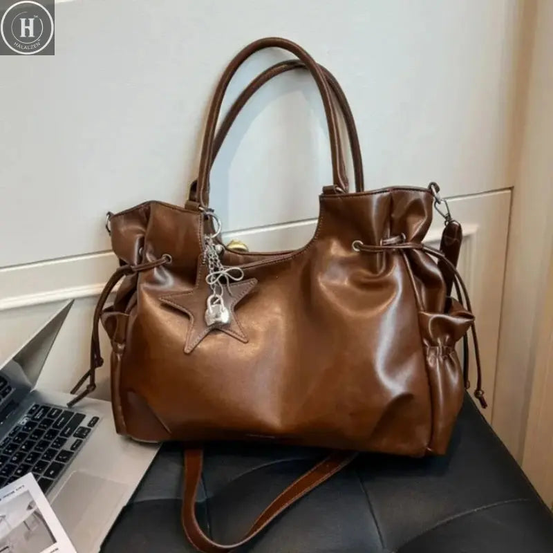Fashionable Brand Design Tote Bag New Retro Shoulder Bag Casual Large-capacity Crossbody Bags Light Luxury High-end Women's Bags HALALZEN