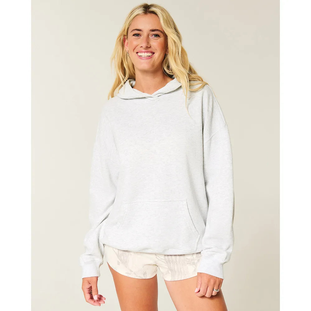 2025 Autumn New Pure Color Hoodie Sweatshirt Sport Outdoor Style Comfortable Casual Loose Fit Long Sleeve Polyester Fiber