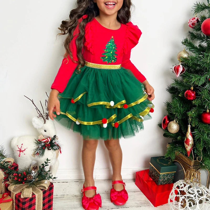 Children s Christmas Santa Claus Costume Round Neck Long Sleeve Dress Party Cosplay Costume for Christmas Celebration