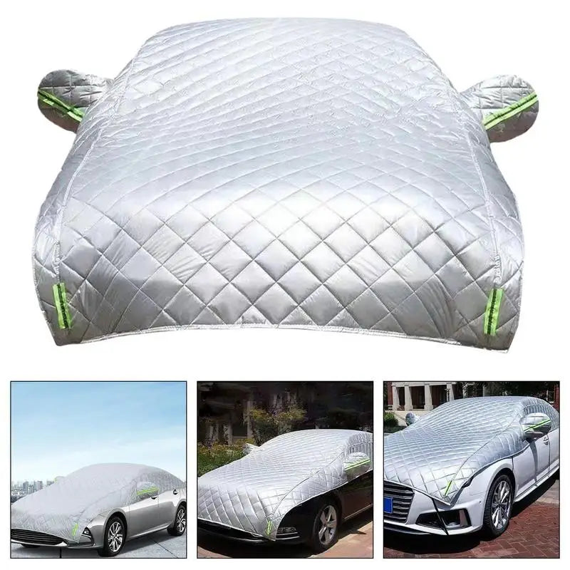 Universal Half Car Cover Waterproof Outdoor Thicken Breathable Snowproof Dustproof Covers of Most Cars Sunshade Car Accessories